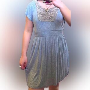 Vintage Blu Heaven Mini Dress, Gray, Size M, Perfect Condition, No Flaws